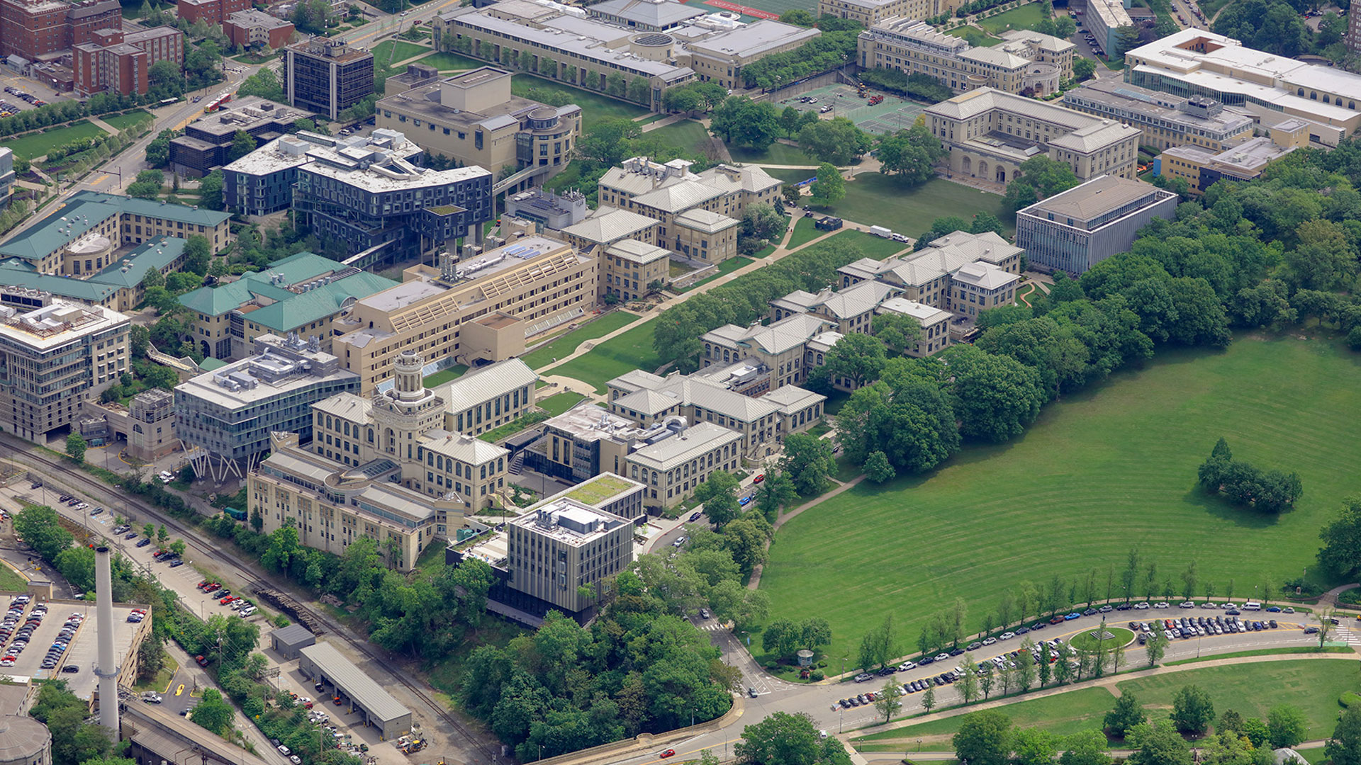 Aerial view of Carnegie Mellon University