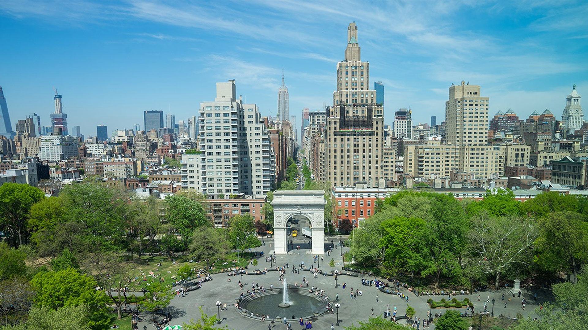 View of Washington Square Park skyline