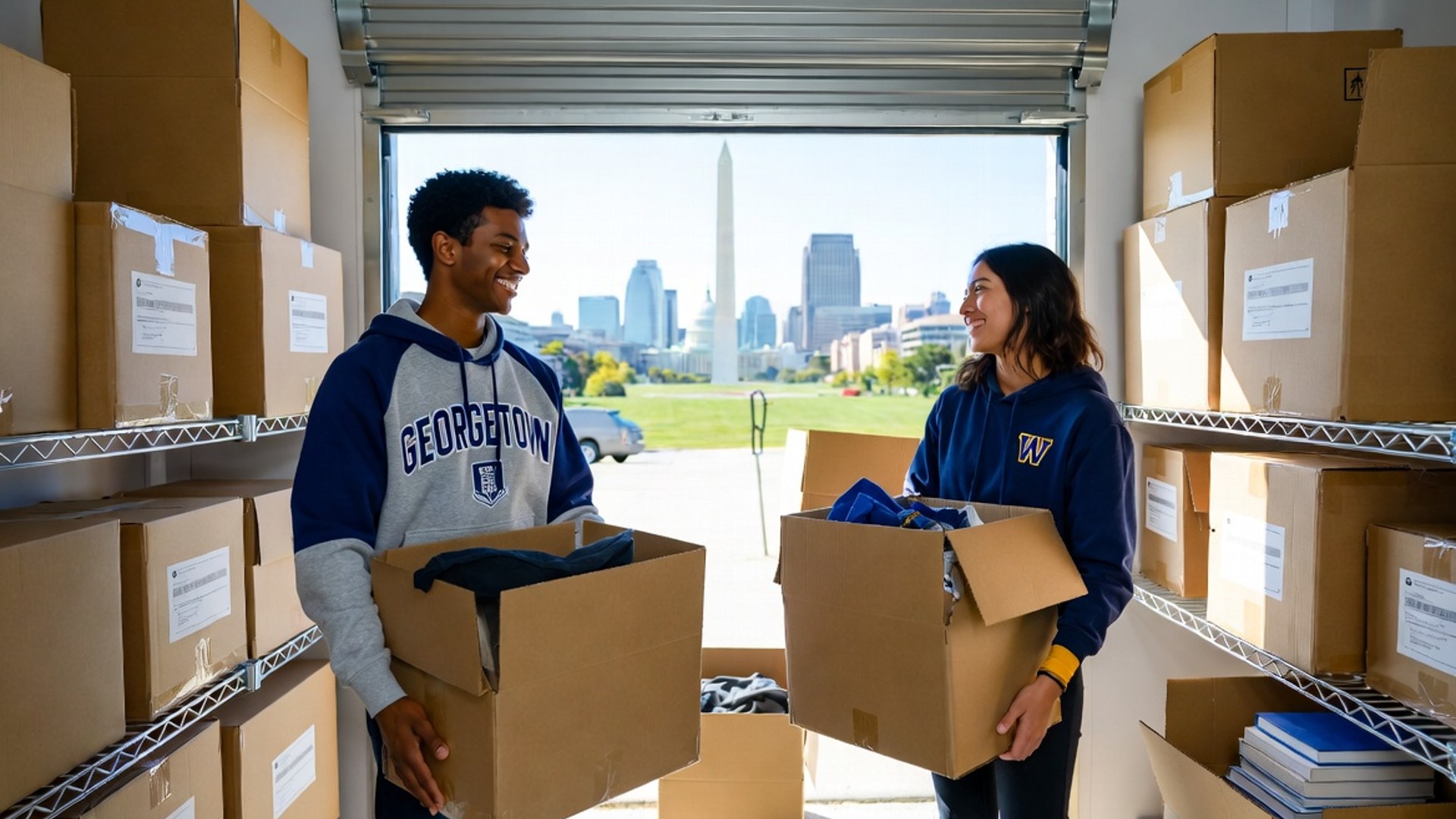 Ship2Storage Georgetown and GWU students using affordable storage for belongings in expensive Washington DC